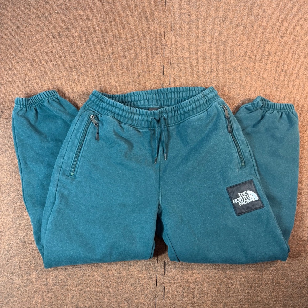 The North Face Mens Fine Alpine Joggers Teal Green Fleece Sweatpants Size M 2752